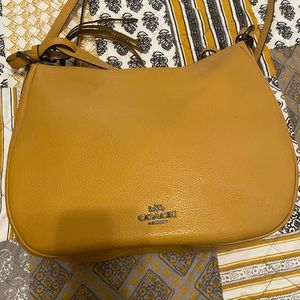 Beautiful mustard yellow coach crossbody purse